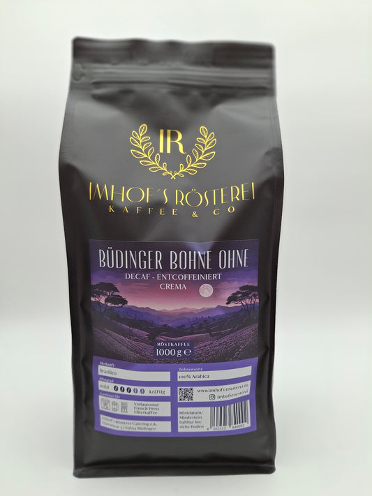 Büdinger Bohne Ohne - Decaf Crema 1.000g decaffeinated