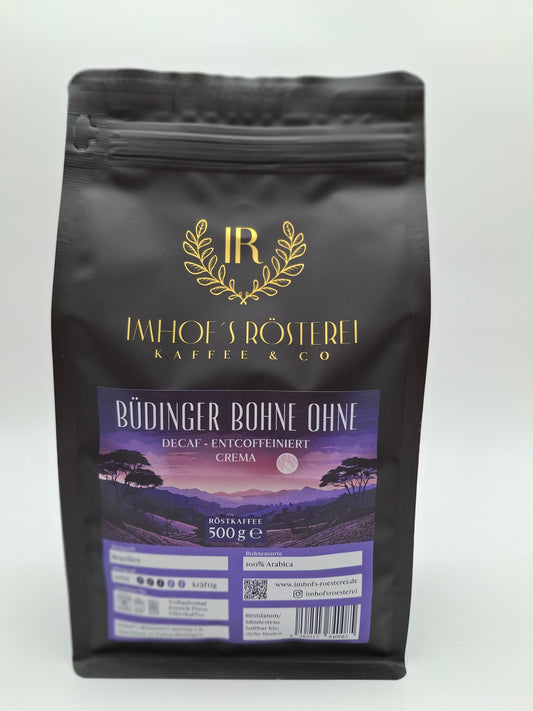 Büdinger Bohne Ohne - Decaf Crema 500g decaffeinated